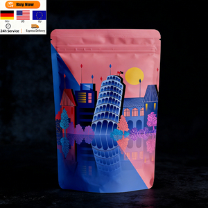 Custom Logo Low MOQ Digital Print Biodegradable mm Sachets Aluminum Foil Zip Lock Self Heat Seal Stand Food Smell Proof Pouch - Product Image 1