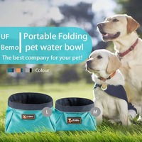 Bol de nourriture pour chien pliable portable en gros d'usine, bol d'alimentation pour animaux de compagnie en plastique durable de style moderne de voyage avec logo personnalisé