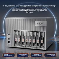 8베이 N100 CPU NAS PC 2랜 네트워크 스토리지 서버 컴퓨터 RAID 하드 드라이브 개인 클라우드 미니 PC 최대 160TB 지원