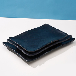 Экологически чистый Меламиновый набор посуды для Корейского барбекю ресторана черный горячий горшок диск прямоугольное круглое блюдо с растительным узором - Product Image 3