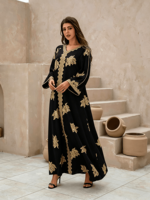 Abaya modeste populaire, robe de soirée pour femmes musulmanes du Moyen-Orient, taille unique, grande taille, robe florale bronzante pour l'hiver et l'été