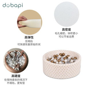 บ่อบอลเด็ก ของเล่นในร่ม รั้วสำหรับเล่นสไตล์นอร์ดิก บ่อบอลทรงกลมสีขาวนมข้น ขนาด 90x40x5 ซม. วัสดุฟองน้ำ - Product Image 3