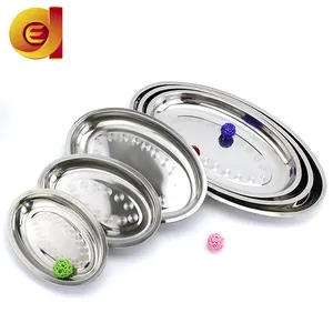 Stainless steel 410 deepen egg shape fish plate for home using