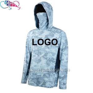 OEM изготовленный на заказ 14 цветов толстовки для рыбалки UPF 50 + быстросохнущая рубашка сублимационная рыболовная толстовка с защитой лица рыболовная одежда - Product Image 4