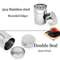 Nouvelle conception de boîtes de cuisine rondes personnalisées, hermétiques, à double couvercle, boîte à thé, boîte en métal pour matcha, boîte à thé en acier inoxydable 304