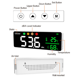 2025 mới Độ nhạy cao treo tường âm thanh Detector <span class=keywords><strong>Meter</strong></span> hygrothermograph Decibel <span class=keywords><strong>Meter</strong></span> công nghiệp sử dụng tiếng ồn <span class=keywords><strong>Meter</strong></span> - Product Image 2