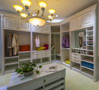 Armoire de chambre convertible moderne avec coiffeuse et miroir, panneau en bois pliable et extensible, 4 tiroirs pour usage domestique