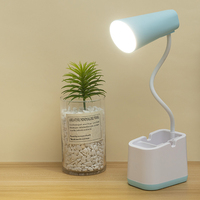 Livraison directe économie d'énergie LED USB avec porte-stylo lampe d'étude travail sommeil Table de chevet lampe de bureau de lecture