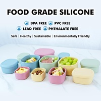 Lot de 3 boîtes bento pour enfants, en silicone alimentaire, avec film scellé, pour réfrigérateur, boîte de conservation des fruits et des aliments frais
