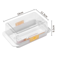 Boîte à beurre en plastique avec couvercle transparent pour réfrigérateur, support de rangement pour beurre avec poignée de contrôle des portions, beurrier avec couvercle