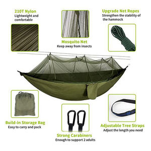 210T Nylon Swing <span class=keywords><strong>Hamac</strong></span> avec <span class=keywords><strong>Moustiquaire</strong></span> Portable Extérieur Parachute Tente 2 Personnes Camping Meubles - Product Image 4