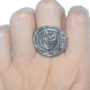Mode Messing legierung Wikinger Krieger <span class=keywords><strong>Wolf</strong></span> Kopf Charm Ringe für Männer Retro Celtic <span class=keywords><strong>Wolf</strong></span> Totem Fingerring Schmuck - Product Image 4