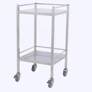 Fixed Shelves Stainless Steel Medical Laboratory Instrument Dressing Trolley CY-D401