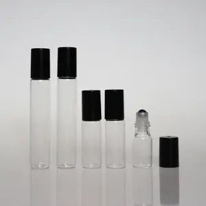 1ml 2ml 3ml 5ml10ml 12ml 15ml Óleo essencial Perfume claro transparente rolo em garrafa de rolo de vidro Garrafa de óleo essencial Roll On