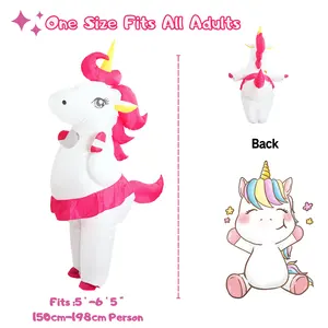 Colorful Cosplay Party Costume Unicorn Halloween Inflatable Costume Unicorn Inflatable Suit Blow Up Costume For Adult
