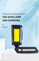 Lampe COB portable Rechargeable et pliable à Base magnétique, lampe torche alimentée par usb, idéale pour le travail ou le camping