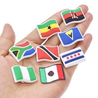 Breloques de chaussures en PVC en gros : Drapeaux du monde (Mexique, Amérique, Dominique, Samoa)