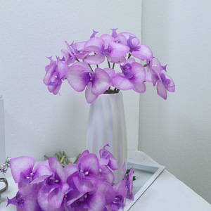 ช่อดอกกล้วยไม้ฟาแลนนอปซิสประดิษฐ์ สีขาวบริสุทธิ์ สีชมพูอ่อน สีม่วงแมนดาริน ยางนิ่ม ตกแต่งบ้าน อุปกรณ์ประกอบฉากงานแต่งงาน - Product Image 1