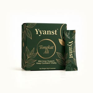 Café Énergisant Tongkat Ali pour Soutien Intérieur Doux et Vitalité Confidentielle 10g*10 Sachets Boîte Feuille Dorée Vert Foncé OEM Marque Privée Vente en Gros - Product Image 1