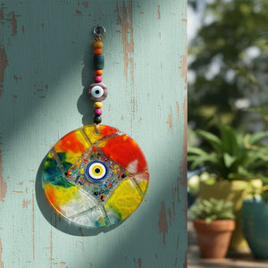 12X22 cm Glass Evil Eyes Decoración de pared Diseño llamativo para decoración del hogar Colgantes de pared - Product Image 3