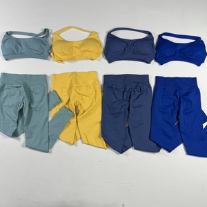 Conjunto Deportivo de Yoga de 2 Piezas para Mujer, Top Deportivo sin Costuras con Relleno, Pantalones Largos, Ropa de Yoga Transpirable de Secado Rápido - Product Image 4