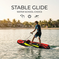 Planche de surf électrique Jet Surfboard 12KW 55KMH EPP Rouge Jaune, Démarrage Facile, Adaptée aux Débutants, avec Sangles de Pied, Dédouanée