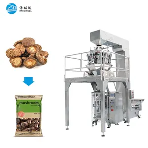 Máquina de embalagem automática completa de cogumelos, tremela cogumelo da porca do shiitake, batata granel comestível, manga seca, máquina de embalagem vertical