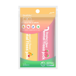OralVita Cure-dents à fil dentaire 10 pièces saveur menthe pamplemousse emballés individuellement outil de soin buccal jetable - Product Image 2