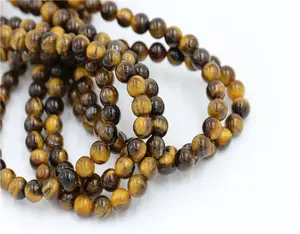 Großhandels preis Nature del stein lose Perle runde Perlen 8mm braune Tigerauge Stein perle für die Schmuck herstellung