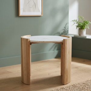 Modern Nordic Design Marble Wood Side <b>Table</b> Durable Eco-Friendly Bedroom Furniture - Product Image 2