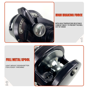 Tam Metal Deniz Teknesi Jigging Balıkçılık Makarası 6.2:1 Tuna Overhead Konvansiyonel Tuzlu Su Makarası Güçlü Kolu Yavaş Pitch Jigging Makarası - Product Image 3