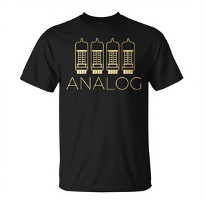 Camiseta de estilo retro para amantes de la música con amplificador de tubos analógicos - Product Image 2