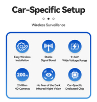 Kamera Mundur Mobil 2.4G Nirkabel Tenaga Surya IP67 Tahan Air AHD 1080P Monitor Cadangan Pandangan Belakang Infrared Penglihatan Malam APP