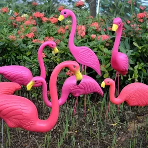 Ornamen Taman Flamingo Pink Plastik Terlaris untuk Dekorasi