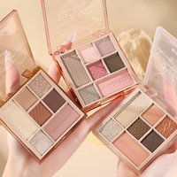 Logo personnalisé MINSHZEE fard à paupières forme mat nacré surbrillance 7 couleurs tons de terre étanche ombre à paupières Palette timbre