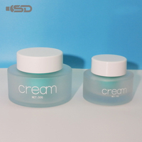 Ensemble de bouteilles en verre de pots de crème transparents personnalisés du fournisseur 15g 50g verre dépoli blanc pour les soins de la peau et les emballages cosmétiques