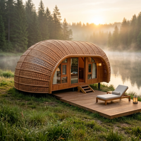 Dôme de luxe avec design ajouré complexe, maisonnette portable pour jardin, cour arrière ou chambre d'hôtes
