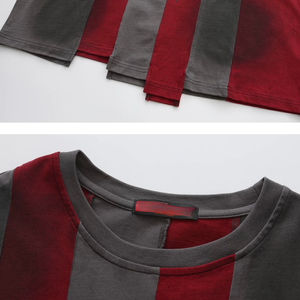 T-shirt personnalisé imprimé, streetwear épais, vintage délavé à l'acide, coupe oversize, pour homme, coupé-cousu, manches longues effet vieilli - Product Image 2