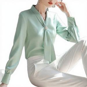 Blusa de Algodón Chifón para Mujer, Estilo Casual de Verano, Manga Corta, Cuello Camisero, Tallas Grandes, Botones Frontales, Logotipo, Estilo Urbano - Product Image 2