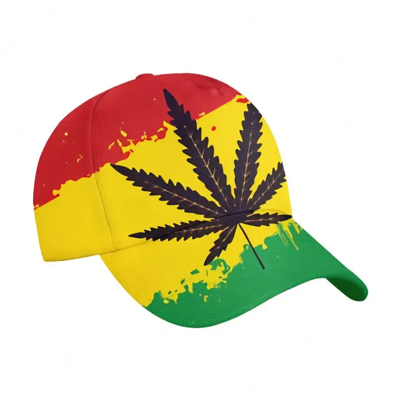 Rasta Reggae – casquette de Baseball pour hommes, personnalisée, motif feuille d'érable noir, respirant, confortable, réglable, unisexe