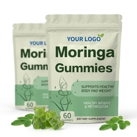 Complément alimentaire en gommes à l'extrait de Moringa en gros, enrichi en nutriments de feuilles, pour un soutien quotidien des adultes, 60 gommes, 180g, OEM ODM