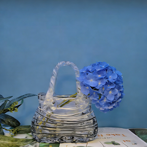 Nouveau Vase Créatif en Verre Transparent Portable pour Poissons, Ornement <span class=keywords><strong>Hydroponique</strong></span> Coloré, Décoration pour Aquarium et Vase à Fleurs - Product Image 1