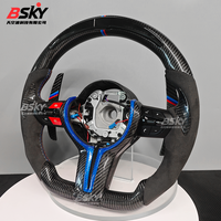 Volant en fibre de carbone pour BMW F30 F10 M5 F90 F20 X5 E70 X6 X6M E71 E46 M3 E39 E 70 E60 E90 E92 M4 G20 G30 avec LED M Sport