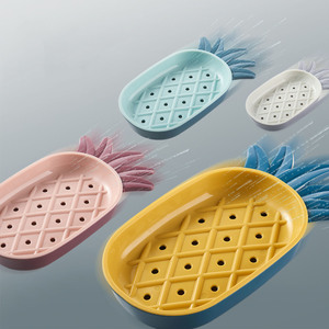 2025 vente chaude salle de bain vanités Drainage boîte en plastique ananas forme vidange <span class=keywords><strong>porte</strong></span>-<span class=keywords><strong>savon</strong></span> boîte <span class=keywords><strong>douche</strong></span> dessin animé mignon boîte à <span class=keywords><strong>savon</strong></span> - Product Image 2