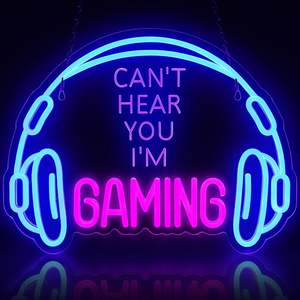 Letrero de Neón LED para Juegos, Luz de Neón para Gamers, Alimentación USB, Regulable, para Decoración de Pared en Sala de Juegos o Dormitorio - Product Image 1