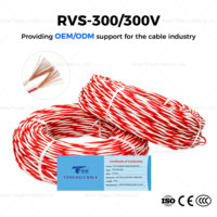 Câble torsadé RVS 2x0.75mm² 2x1.0mm² 2x1.5mm² Couleurs Rouge Blanc Torsadées pour Construction de Câblage de Système PA Préféré