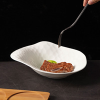 Assiettes modernes jetables en porcelaine fine sous glaçure, irrégulières, solides, de 8 pouces, pour salades et plats principaux, idéales pour les fêtes, la maison, le jardin, la cuisine et la salle à manger