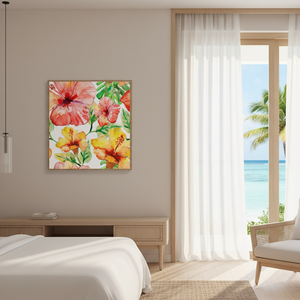 Impression sur toile de <span class=keywords><strong>fleurs</strong></span> <span class=keywords><strong>tropicales</strong></span> vibrantes, décoration murale pour la maison et le bureau - Product Image 5