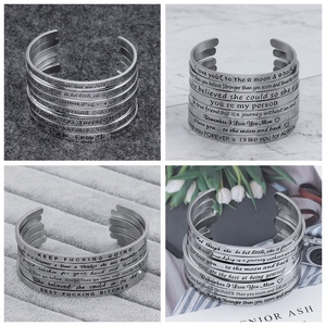 Hottest Selling 4-8mm Width Customized Simple Plain Cuff <b>Bangle</b> 316L Stainless Steel Metal Bracelet Blanks - Product Image 6