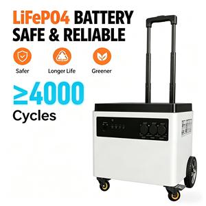 Wheel Built Portable Power Station 6KWh Power Station Bank <b>Backup</b> <b>Battery</b> Home Residential Camping Picnic Specified LiFePO4 Batt - Product Image 4